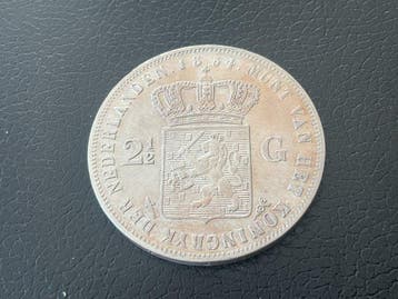 Nederland. Willem III. 2 1/2 Gulden 1854 (Zonder, Postzegels en Munten, Munten | Nederland