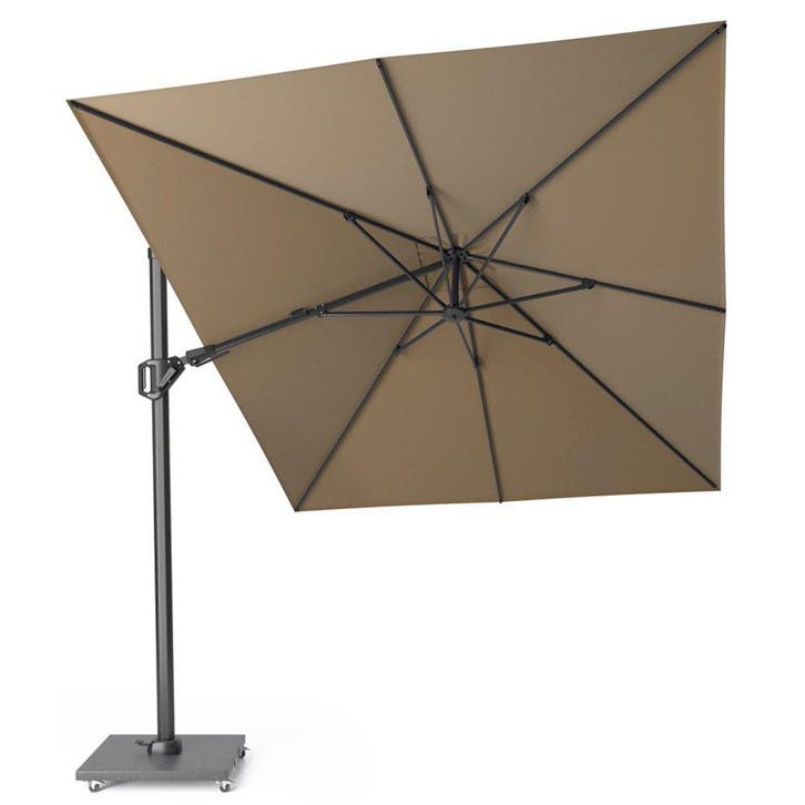 Challenger T2 zweefparasol 350x260 cm taupe, Tuin en Terras, Parasols, Nieuw, Ophalen of Verzenden