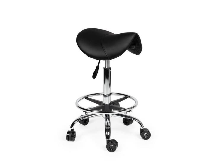 Kapperskruk Zwart - Standaard Zithoogte met Voetsteun, Huis en Inrichting, Krukjes, In hoogte verstelbaar, Nieuw, Kunststof