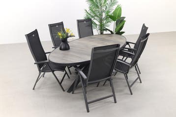 Hartman Salvatore/Silva 240x115 cm. ovale tuinset -, Verzenden, Nieuw, Overige materialen, Tuinset