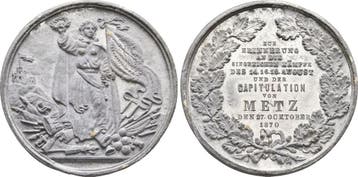 Zinnmedaille von den Gebr Hartwig 1870 Offenbach am Main:, Verzenden