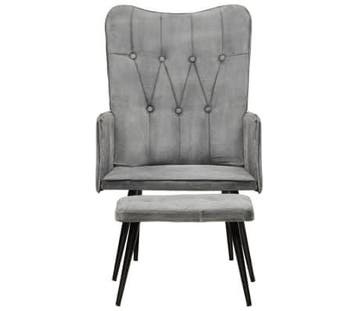 Canvas Fauteuil Grijs | Industrieel | Retourdeal OP=OP, Huis en Inrichting, Fauteuils, Minder dan 75 cm, Vintage, Nieuw, Ophalen of Verzenden