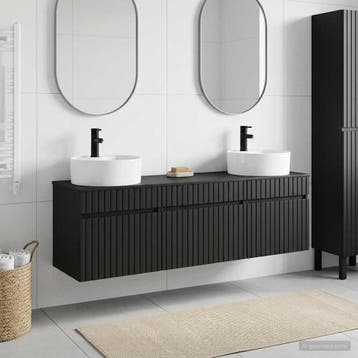 vidaXL Badkamerkastenset 3 st Zwart 49 x 44,5 x 65 cm, Verzenden, Nieuw