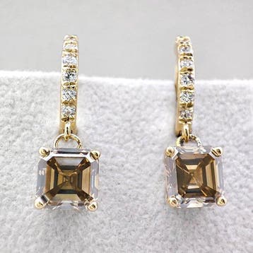 Oorbellen - 14 karaat Geel goud - 3.61ct. tw. Diamant, Nieuw