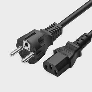 1.5M Stroomkabel EU Stekker naar IEC C13 - 3x0.75mm² Zuiver, Verzenden, Nieuw