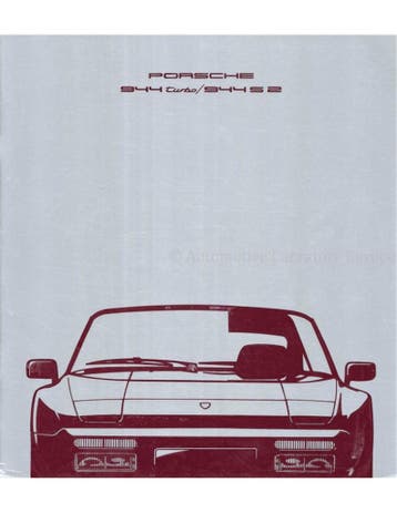 1990 PORSCHE 944 BROCHURE DUITS, Boeken, Nieuw, Porsche, Author