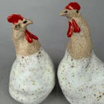 Anna Em - sculptuur, No reserve - 2 hens - hand made - 14 cm
