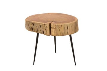 Ronde salontafel GOA 60cm massief acaciahout boomstam zwart, Ophalen of Verzenden, Nieuw