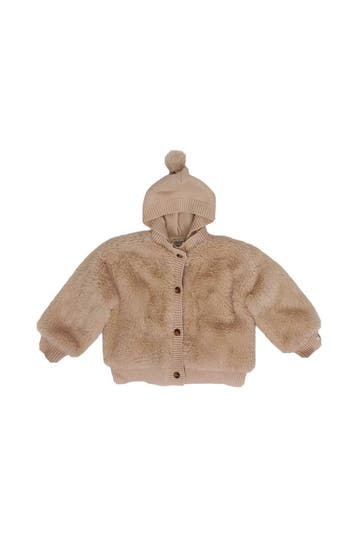 Donsje Jas Meisjes in maat 92 Beige, Verzenden, Zo goed als nieuw, Donsje, Jongen of Meisje