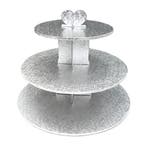 Patis Decor Etagere 3-Laags Karton Zilver, Verzenden, Nieuw