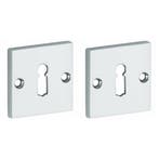 Set van twee sleutelplaatjes Bauhaus glans chroom, Verzenden, Nieuw