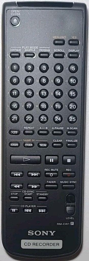 Afstandsbediening Sony rm-cw1 Cd recorder, Ophalen of Verzenden, Nieuw, Origineel