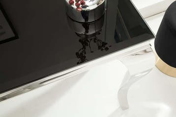 Elegante consoletafel MODERN BAROQUE 145cm zwart opaalglas, Huis en Inrichting, Tafels | Sidetables, Ophalen of Verzenden, Nieuw