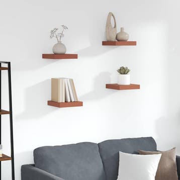 vidaXL Wandplank met opslag 4 pcs Rood 23 x 23,5 x 4 cm, Verzenden, Nieuw