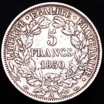 Frankrijk. Second Republic (1848-1852). 5 Francs 1850-A