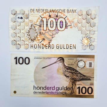 Nederland. - 2 x 100 Gulden - 1977, 1992 - PL104, PL105