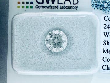 1 pcs Diamant (Natuurlijk) - 1.01 ct - Rond - D (kleurloos), Nieuw