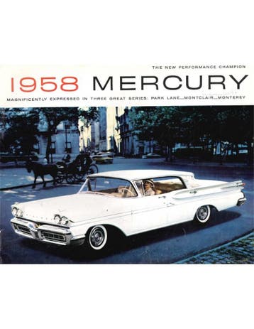 1958 MERCURY PROGRAMMA BROCHURE ENGELS (USA), Nieuw, Author