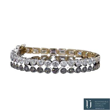 Armband Wit & Geel - 13.49ct. tw. Diamant (Lab-grown), Sieraden, Tassen en Uiterlijk, Nieuw