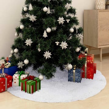 vidaXL Kerstboomrok Wit 122 cm Imitatiebont, Verzenden, Nieuw