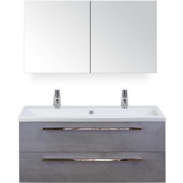 Seville Badmeubelset 120 cm - 2 Laden Beton Antra - Wastafel, Ophalen of Verzenden, Nieuw