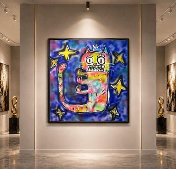 Timo Wedell - Eccentric Feline Majesty - XL- Basquiat Style