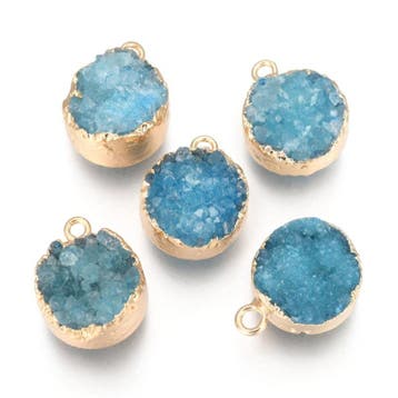 1 x druzy agaat hanger 18–20 x 14 mm – Ø 2–3 mm – t, Ophalen of Verzenden, Nieuw, Kraal