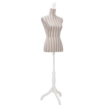 vidaXL Etalagepop torso vrouw katoen linnen met strepen, Kleding | Dames, Verzenden, Nieuw