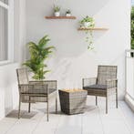 vidaXL Tuin Bistro Set 3 pcs Grijs poly rattan, Verzenden, Nieuw, Rotan