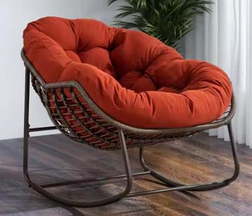 Rotan Schommelstoel met Kussen – Voor Tuin en Veranda, Verzenden, Nieuw