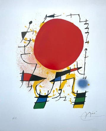 Joan Miró (after) - Le Soleil Rouge - Offset Lithography -