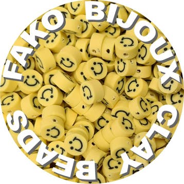 Fako Bijoux - Klei Kralen Smiley / Emoji Geel - Figuurkralen, Verzenden, Nieuw