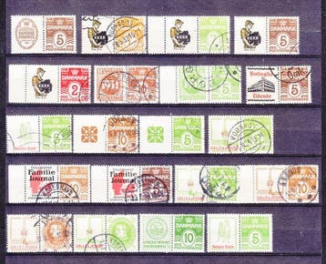 Denemarken - Denemarken 1875/1960 - Reclamezegels, overdruk, Gestempeld