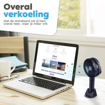 JUST23 Elektrisch Draagbare Handventilator met licht - Zwart, Ophalen of Verzenden, Zo goed als nieuw