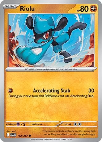 Riolu 112/217 Ascended Heroes, Ophalen of Verzenden, Nieuw, Losse kaart, Foil