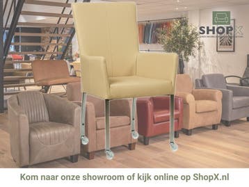 Leren eetkamerstoel Deal met armleuning - Toledo Kalahari, Bruin, Nieuw, Leer, Ophalen of Verzenden