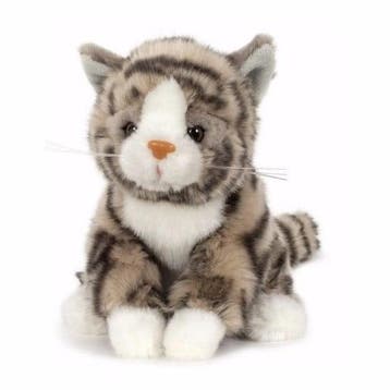 Semo pluche knuffel kat - cyperse poes - grijs - 16 cm, Verzenden, Nieuw