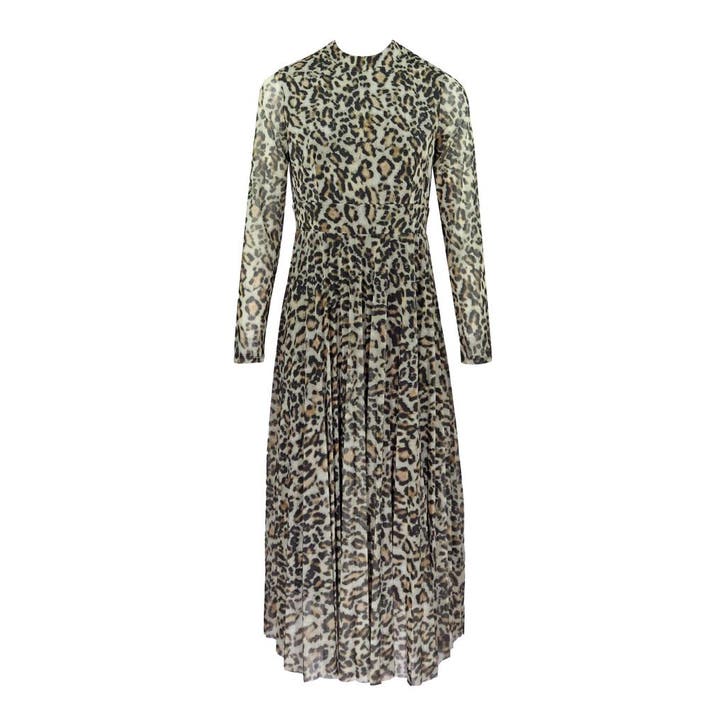 Marc Aurel • midi jurk in luipaard • 36, Kleding | Dames, Jurken, Bruin, Nieuw, Maat 36 (S), Verzenden