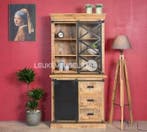 Buffetkast Emma 100 x 200 cm, Mangohout ( OP VOORRAAD ), Huis en Inrichting, Kasten | Vitrinekasten, Glas, Nieuw, Industriëel