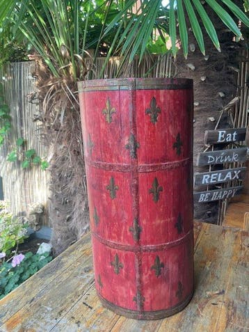 Paraplustandaard/rek - paraplubak - Hout, Koper - Antiek