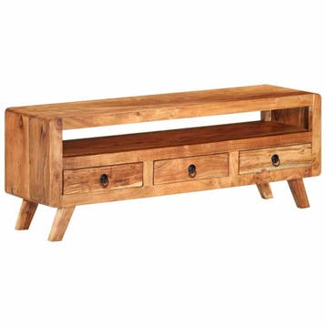 vidaXL Tv-meubel 110x30x40 cm massief acaciahout, 100 tot 150 cm, Verzenden, Nieuw, Minder dan 100 cm