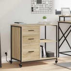 vidaXL Kast met Oplaadstation met wiel Sonoma Eiken 76 x 41, Verzenden, Nieuw