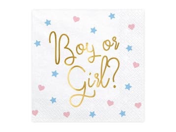 Gender Reveal Boy or Girl servetten, Ophalen of Verzenden, Nieuw