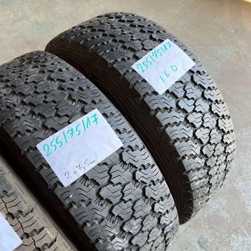 2 x Goodyear Wrangler 255-75-17 4 Seizoenbanden 7,5mm, Gebruikt, 255 mm, 17 inch, Ophalen of Verzenden