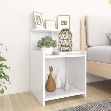 vidaXL Nachtkastje 40x35x60 cm bewerkt hout wit, Minder dan 45 cm, Verzenden, Nieuw, 55 tot 70 cm