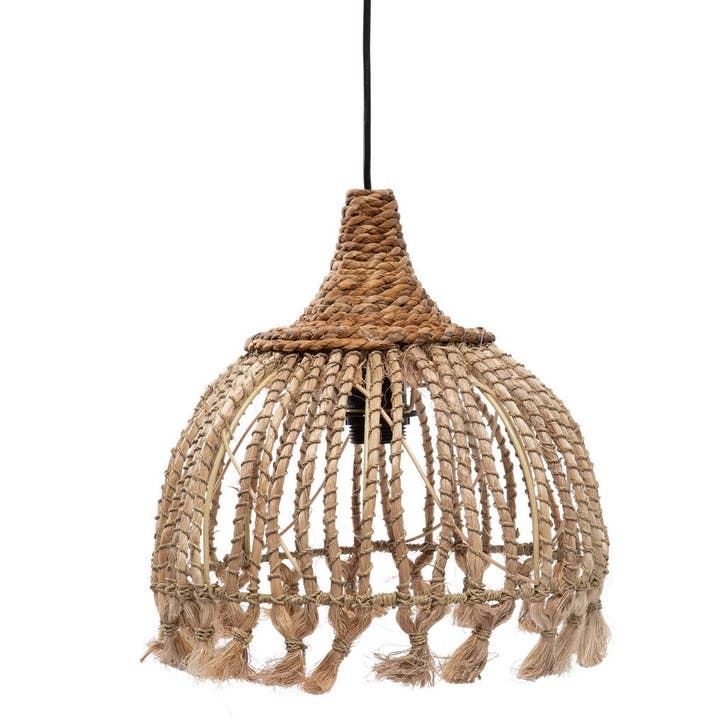 De Abaca Tassel Hanglamp - Naturel - S, Huis en Inrichting, Lampen | Overige, Nieuw, Verzenden