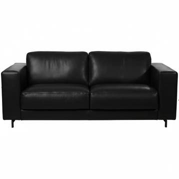 Leren bank Clear - 2,5 zits - Granada Black (zwart) - Poten, Huis en Inrichting, Bohemian, Eigentijds, Modern, Retro, Vintage