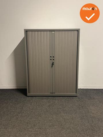 Gispen - Roldeurkast - 130x100x47 cm - Champagne - Refurbish, Werkplek, Ophalen of Verzenden, Gebruikt, Kast