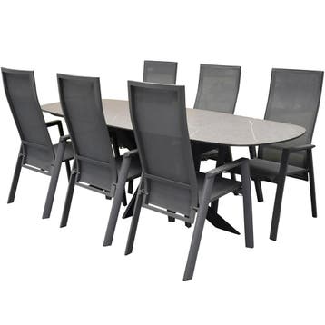 San Francisco Nancy dining tuinset 240x100xH76 cm 7 delig, Ophalen of Verzenden, Nieuw