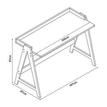 [en.casa] Bureau Härryda 107x47x81cm bamboe, Verzenden, Nieuw